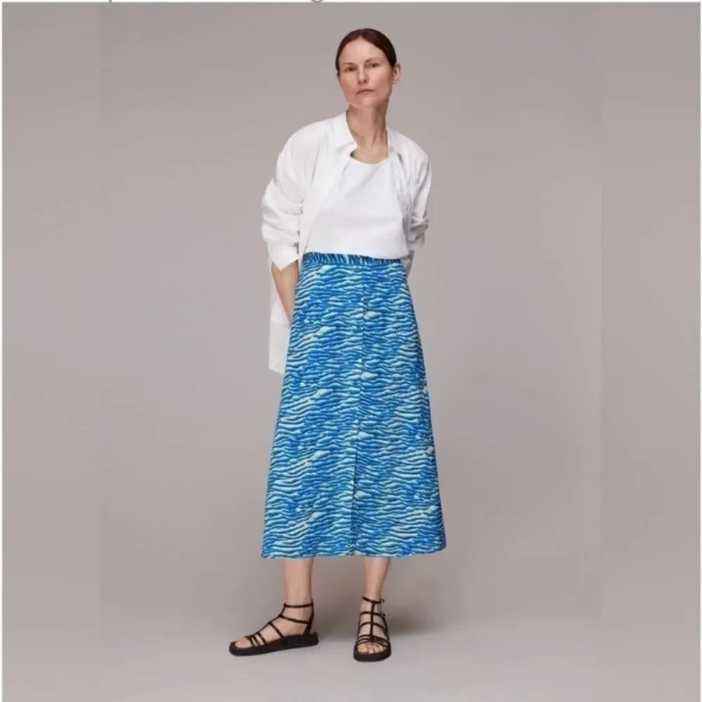 Whistles Seafoam Button Front Skirt Size 2